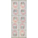 Great Britain Inland Revenue 1860 3d. pink, Die C, dated 1.4.60, block of ten, (2x5), unmounted min