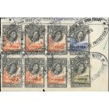Bechuanaland Revenue 1956-60 document pieces (2), the first bearing £5 orange-red and grey black bl