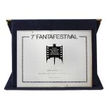 7th Fanta Festival, Rome, 1997 presentation metal plaque with a vampire-like figure in black and
