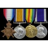 A good Great War campaign group of four awarded to Stoker Petty Officer H. F. G. Weller, Royal...