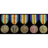 Interallied Victory Medals 1918 (5), comprising Belgium, official 1st Type; France (2), officia...