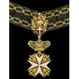 Malta, Order of Malta, Knight Grand Cross of Professed Baliff of Justices' neck Badge, 127mm in...