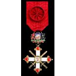 Latvia, Order of Vesthardus, Military Division, 4th Class breast Badge, 63mm including coat of...