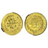 Qajar Dynasty, Muzaffar al-Din Shah (1896-1907), gold Fifth-Toman (2000-Dinars), 0.56g, Tehran,...