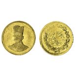 Qajar Dynasty, Nasir al-Din Shah (1848-96), gold 1/5-Toman (2000-Dinars), 0.60g, Tehran, AH1297...