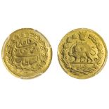 Qajar Dynasty, Mohammad 'Ali Shah (1907-09) gold Half-Toman (5000-Dinars), 1.44g, Tehran, AH13...