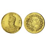 Qajar Dynasty, Mohammad 'Ali Shah (1907-09) gold Half-Toman (5000-Dinars), 1.34g, Tehran, AH13...