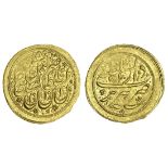 Qajar Dynasty, Nasir al-Din Shah (1848-96), gold Toman, 3.46g, Dar al-Sultanah Tabriz, AH1271 (...