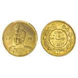 Qajar Dynasty, Ahmad Shah (1909-25), gold Toman, 2.87g, Tehran, AH1335 (1916), uniformed bust o...