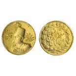 Qajar Dynasty, Muzaffar al-Din Shah (1896-1907), gold 2-Toman, 5.74g, Tehran, AH1322 (1904), R...