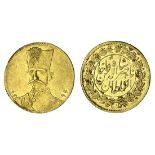 Qajar Dynasty, Nasir al-Din Shah (1848-96), gold Half-Toman (5000-Dinars), 1.42g, Tehran, AH129...