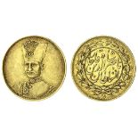 Qajar Dynasty, Nasir al-Din Shah (1848-96), gold Toman, 2.86g, Tehran, undated (AH1294-95 / 187...