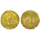 England. House of York. Edward IV, second reign (1471-1483). Angel, mm rose (?, more like cinquefoi