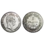 France. Louis-Philippe (1830-1848). 5 Francs, 1830 A. Paris. Bare head by Tiolier right, rev. Value