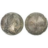 England. William III (1694-1702). Crown, 1696. OCTAVO. First, draped bust right, rev. Crowned cruci