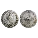 England. William III (1694-1702). Crown, 1695. SEPTIMO. First, laureate, draped bust right, rev. Cr