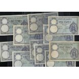 Algeria. Banque de l'Algérie. Date assortment of 20 Francs. 6 Jan. 1920, 14 June 1924, 9 Jul7 1924,