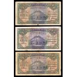 Egypt. National Bank of Egypt. Trio of P-19, 5 Pound Notes. . (1924-42). P-19b F-VF details, graffi