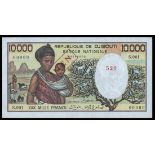 Djibouti. Banque Nationale de Djibouti. 10,000 Francs. ND (1984). P-39s. Specimen. Woman holding ba