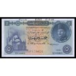 Egypt. Kingdom. National Bank. 5 Pounds. 13 May 1946. P-25as. Specimen. No. AB/10 000001 - 100000 -