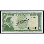 Jordan. Central Bank. 1 Dinar. Law of 1959. First series, without law date. P-14as2. Specimen. No.