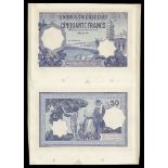 Algeria. Banque de l'Algérie. 50 Francs. ND. P-79p. Face and Back Proof on India Paper sheets. Viol