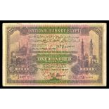 Egypt. Kingdom. National Bank of Egypt. 100 Pounds. 1st February 1943. P-17d. No. K/6 029797. Clare