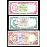 Somalia. Banca Nazionale Somala. 1966 and 1971 Issue sets. 5, 10, 20 and 100 Scellini P-5 to 8; P-1