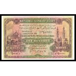 Egypt. Kingdom. National Bank of Egypt. 100 Pounds. 4 June 1936. P-17c. No. K/3 073833. Claret, red