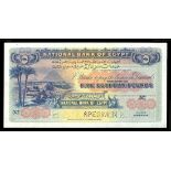 Egypt. Ottoman. National Bank of Egypt. 5 Pounds. Decree of 1898. P-3s. Specimen. Blue on yellow, g