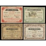 Tunisia. Regence de Tunis. Treasury issues. 1919 Issues -- 50 Centimes, 1 Francs and 2 Francs (2).