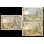 Tunisia. French Administration. Banque de l'Algérie. Trio of 1000 Francs. March 20, 1941; August 2