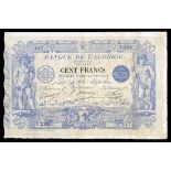 Algeria. French Administration. Banque de l'Algérie. 100 Francs. 30 August 1911. P-74. No. Y.213-44