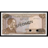 Jordan. Central Bank. ½ Dinar. Law of 1959. First series, without law date. P-13as. Specimen. No. Z