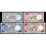 Somalia. Banca Nazionale Somala. 1966 Specimen set. 5, 10, 20 and 100 Scellini. P-5as1, 6as2, 7s, 8