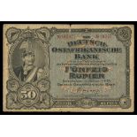 German East Africa. Deutsch-Ostafrikanische Bank. 50 Rupien. 1905. P-3a. No. 18297. Serial number o