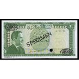 Jordan. Central Bank. 1 Dinar. Law of 1959. First series, without law date. P-14as1. Specimen. No.