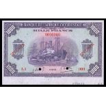 French West Africa. Banque de l'Afrique Occidentale. 1000 Francs. 1942. P-32s. Specimen. No. A.1-00