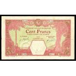 French West Africa. Banque de l'Afrique Occidentale. 100 Francs. Dakar. Sept. 24, 1926. P-11Bb. Lig