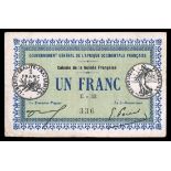 Guinea. French Administration. Gouvernement Général de l'Afrique Occidentale Française. 1 Franc. 19