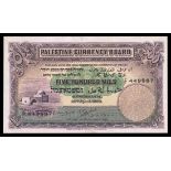 Palestine. Palestine Currency Board. 500 Mils. 20 April 1939. P-6c. No. F 449887. Purple on green.