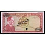 Jordan. Central Bank. 5 Dinars. Law of 1959. First issue. P-11cs. Specimen. No. D/I 000000-011. Sig