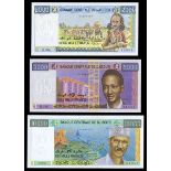 Djibouti. Banque Centrale. 1,000, 2,000, 5,000 (2) and 10,000 Francs (2). 2005, ND (2002 and 2005).