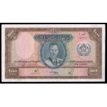 Afghanistan. Kingdom. Da Afghanistan Bank. 1000 Afghanis. SH 1318 (1939). P-27A. No. 056114. Brown,