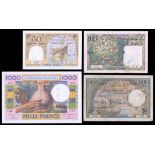 French Somaliland. Trésor Public, Côte Française des Somalis. 50, 100, 500 and 1000 Francs. ND (195