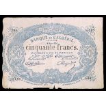 Algeria. French Administration. Banque de l'Algérie. 50 Francs. 9 March 1904. No. G.157-588. P-73.