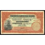 Palestine. Palestine Currency Board. 5 Pounds. 1929. P-8b. No. A 251516. Red and black. Crusader's