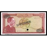 Jordan. Central Bank. 5 Dinars. Law of 1959. First series, without law date. P-15as. Specimen. No Z