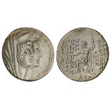 Seleukid Kings of Syria. Kleopatra Thea and Antiochos VIII (125-121 BC). AR Tetradrachm, dated SE 1