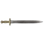 France. Gladius 1831 Model Infantry Short Sword. Brass hilt, 19" blade. "JEAN" stamped on upper bla